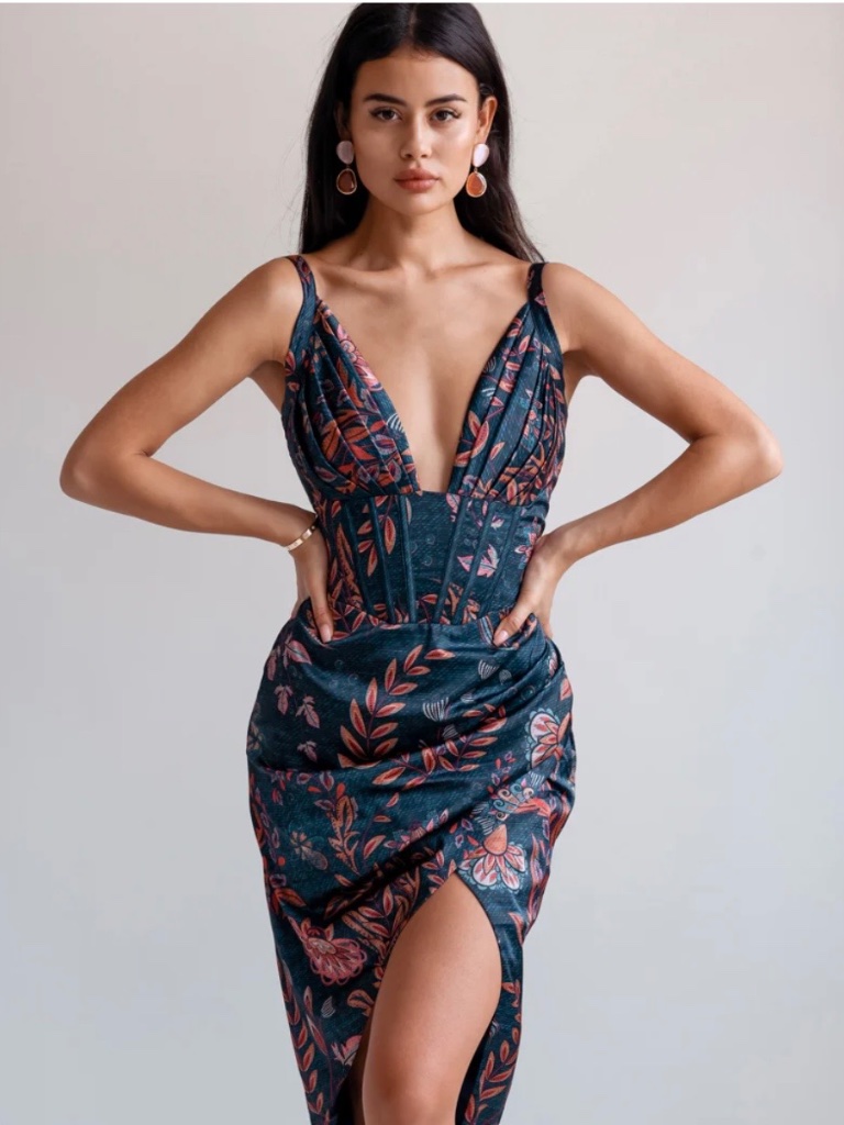 Averie Halley Midi Dress One Of A Kind Women’s Small Nwt — image 5 of 8